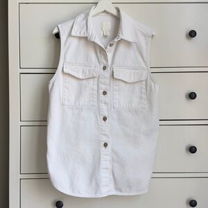 H&M Off-White Denim Vest